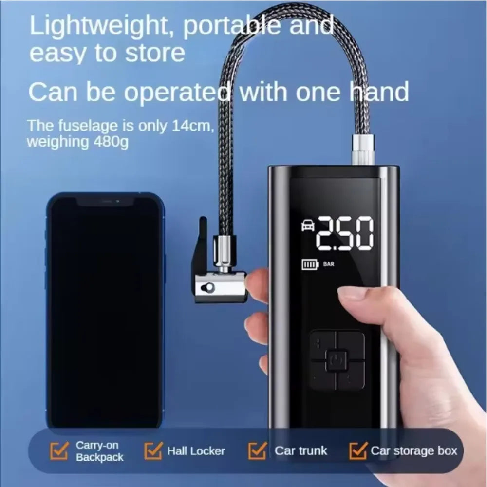 Portable 150PSI Cordless Tyre Inflator with LED Light