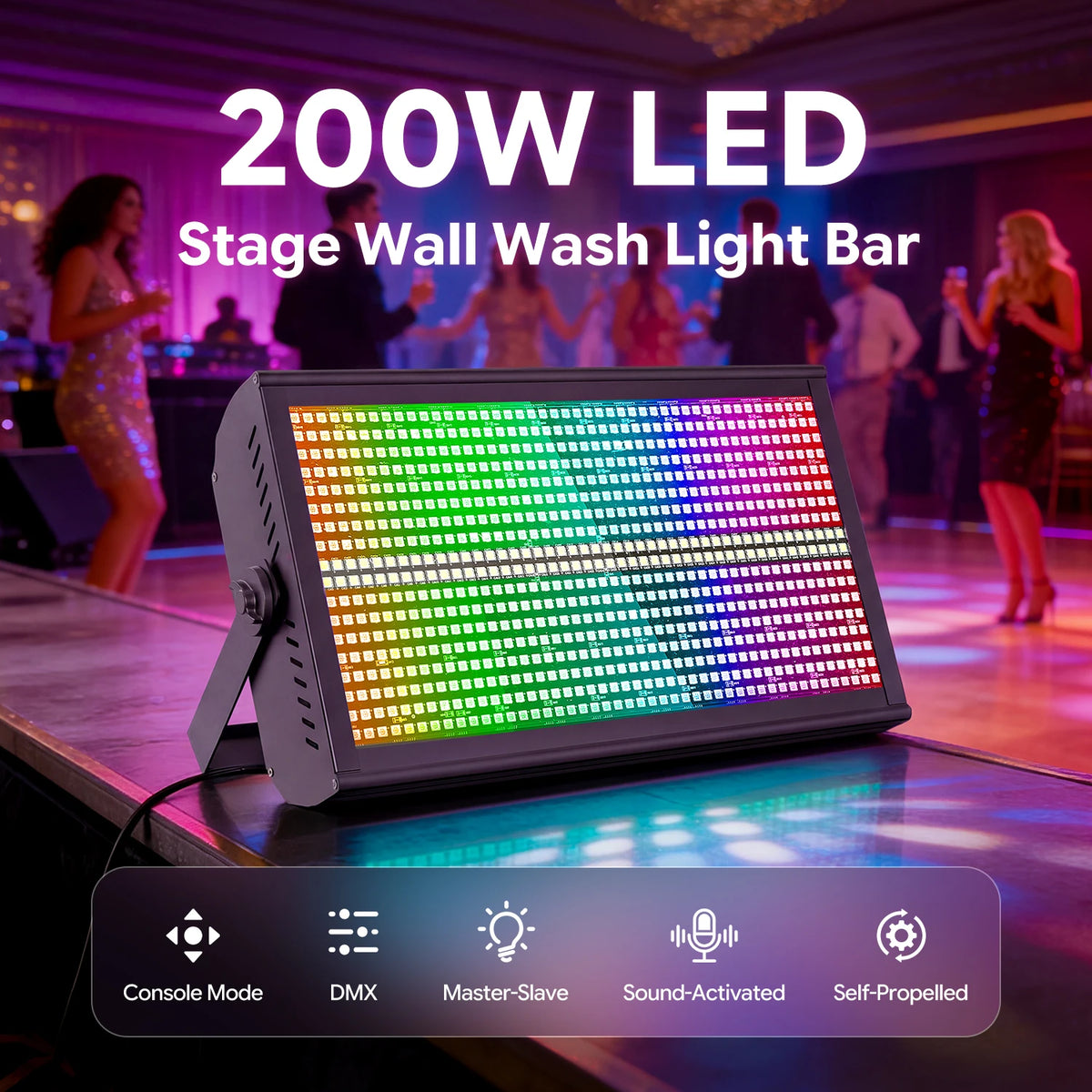 2 Pack 200W Three-in-One Rainbow Effect Projection Light, DMX512