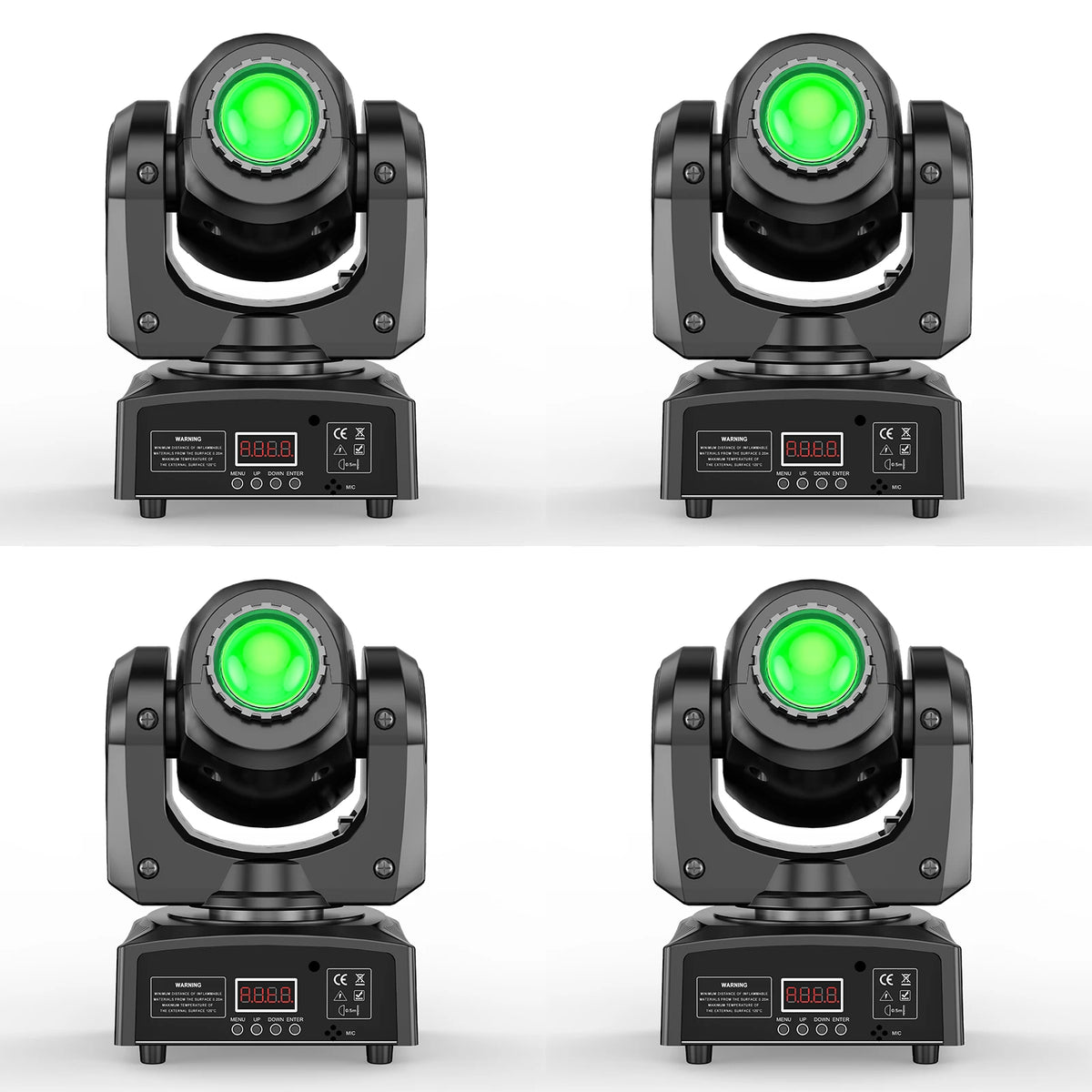 4 Pack 120W Moving Head Lights, 3 Prism Beam Gobo, DMX512