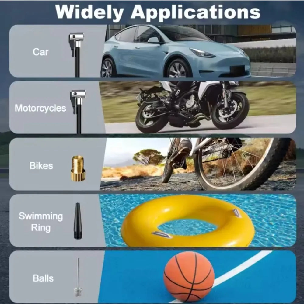 Portable 150PSI Cordless Tyre Inflator with LED Light