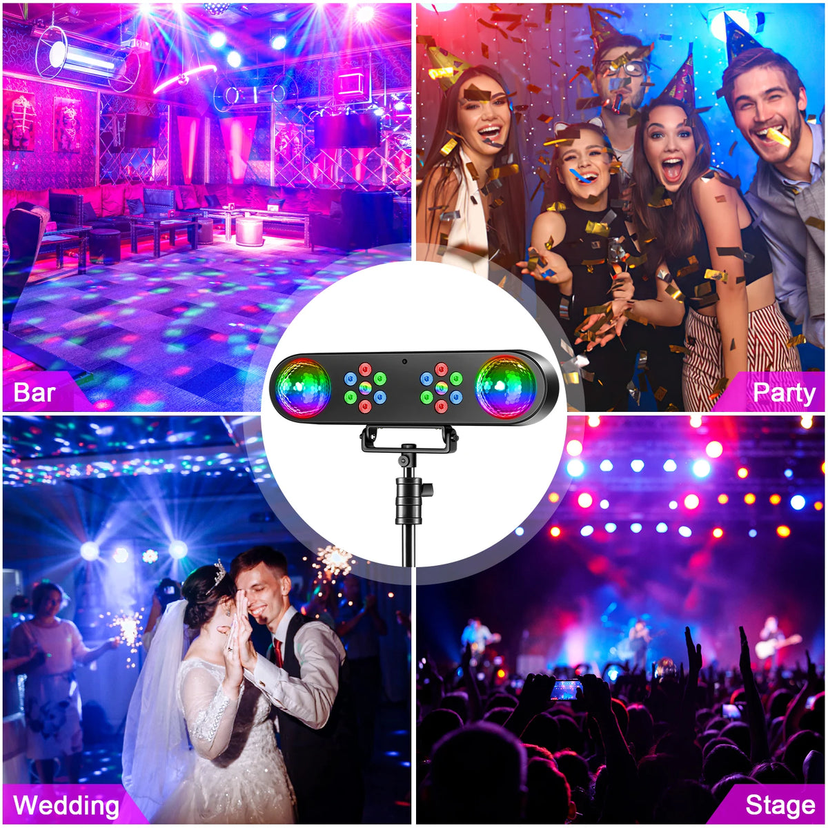 Mini Bracket Effect Lights, Mobile Stage Lighting System, Remote