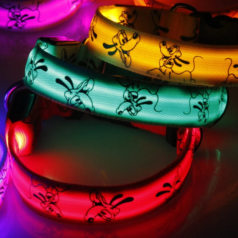 LED Nylon Dog Collar, Glowing Night Safety Light