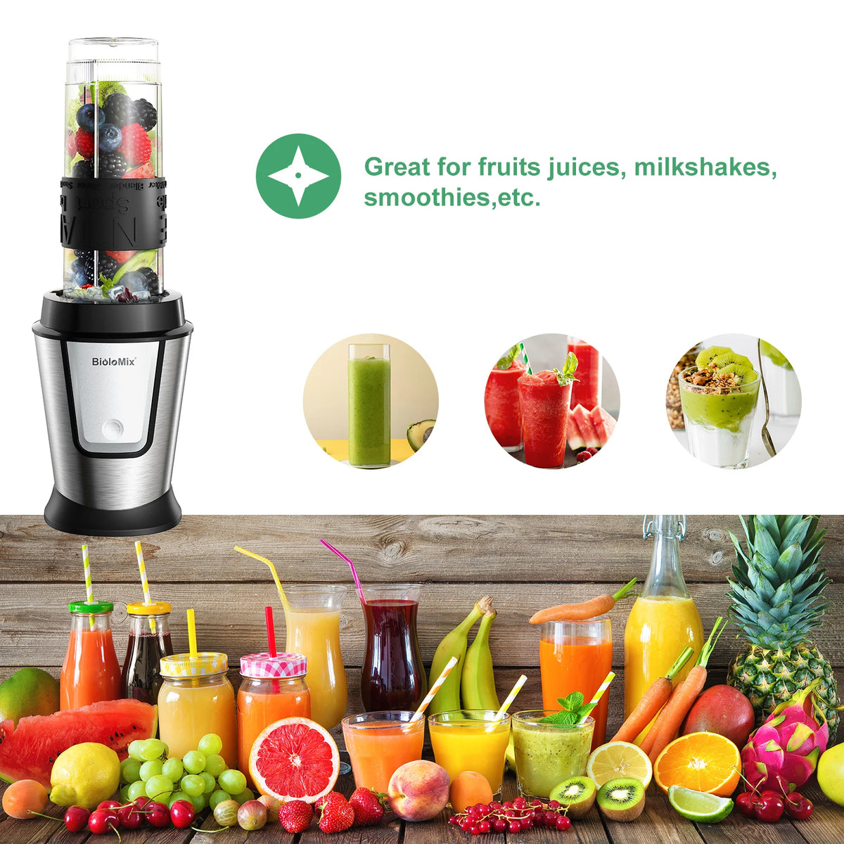 700W 3-in-1 Food Processor, Portable Blender, Chopper and Dry Grinder