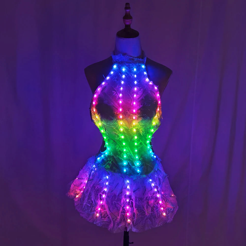 Colourful LED Light-Up Skirt for Clubs, Weddings and Stage Performance