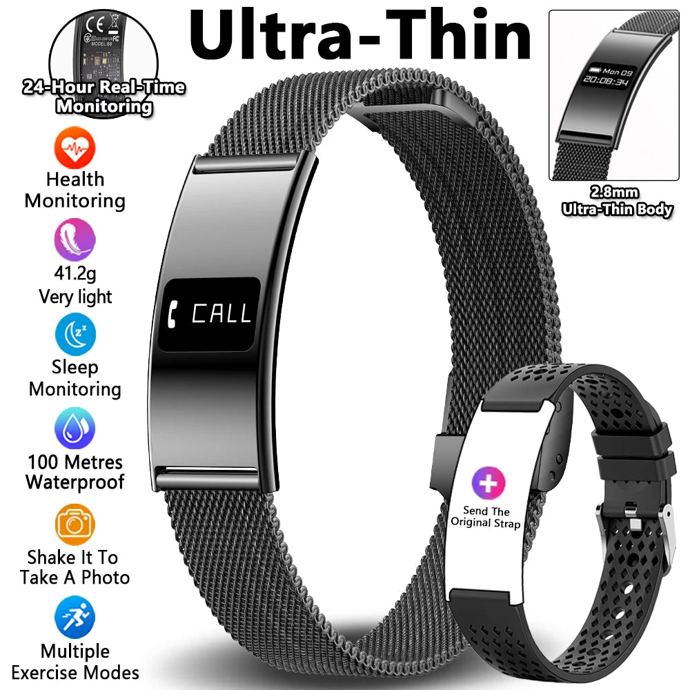 Smart Bracelet with Heart Rate & Sleep Monitor, Waterproof