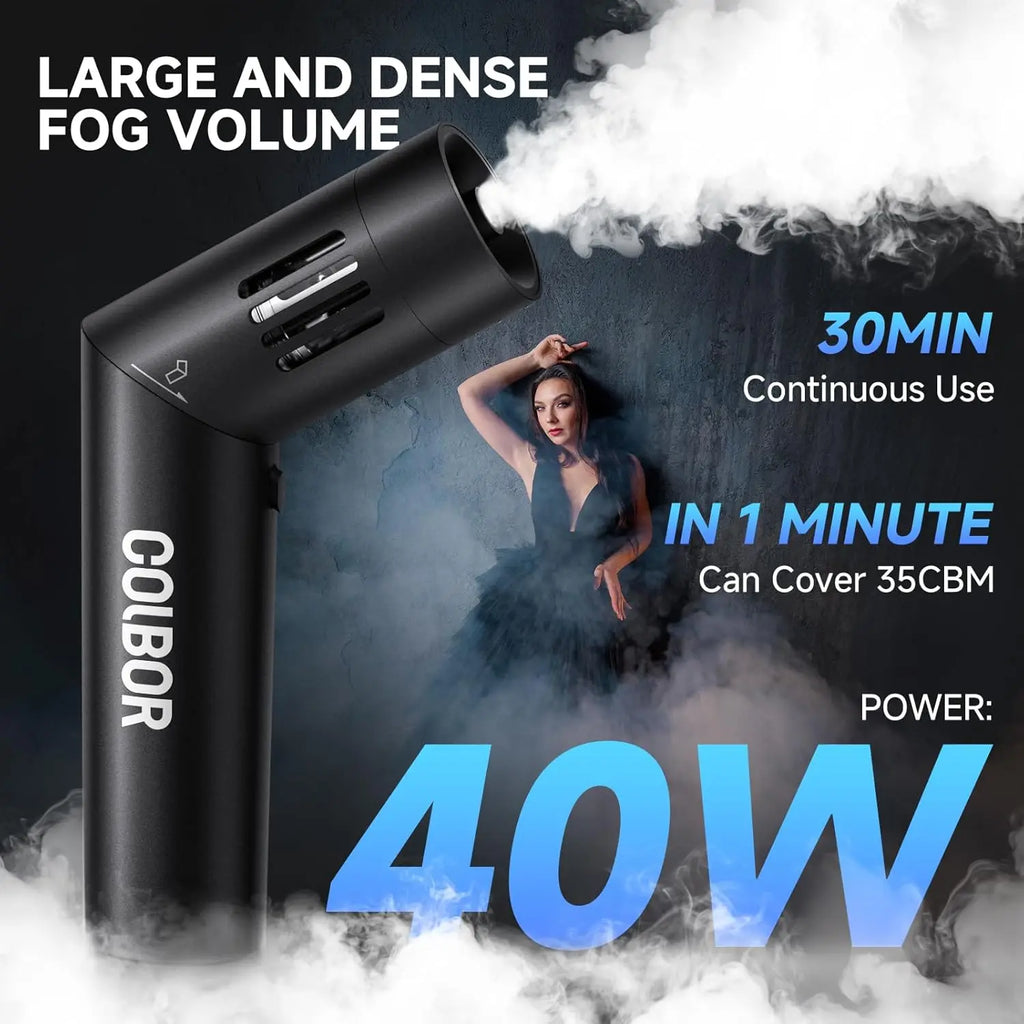 Portable Handheld Fog Machine, 40W, Rechargeable, Remote Control