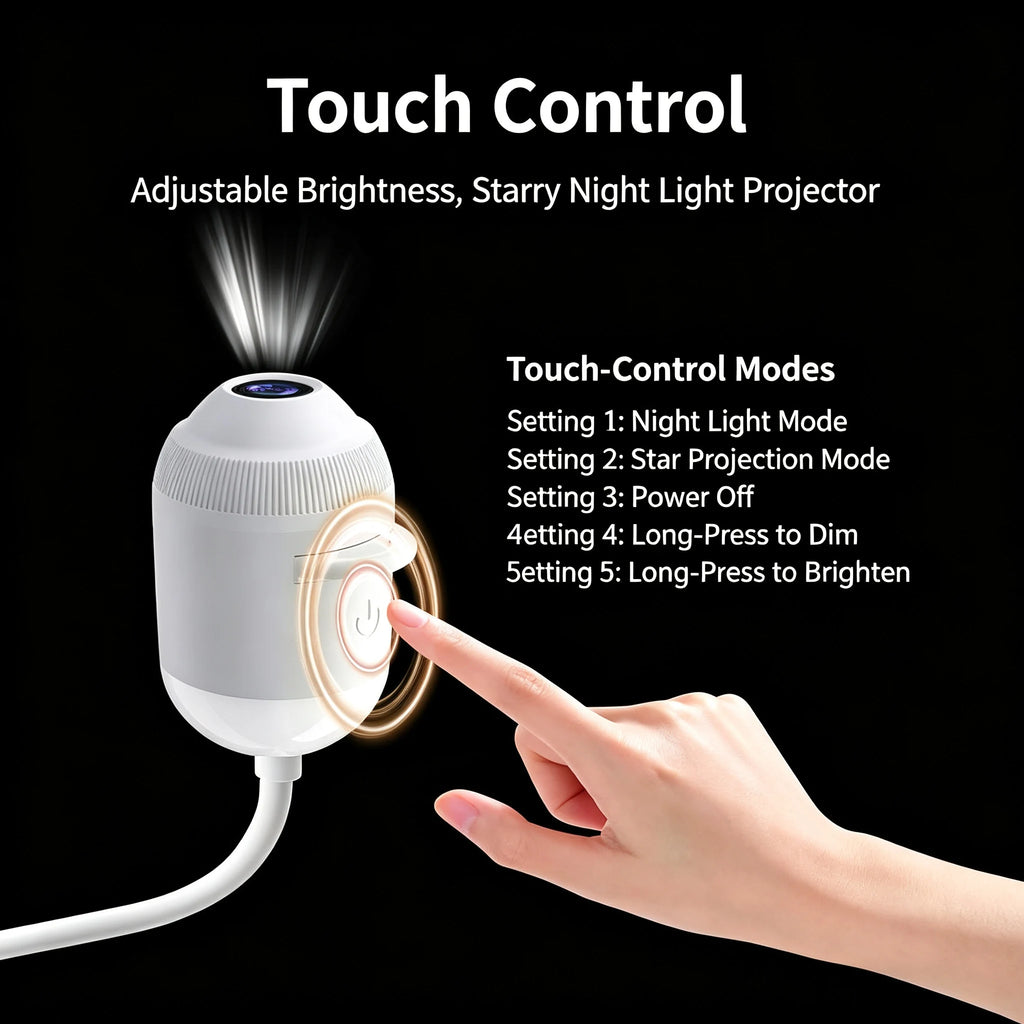 USB Galaxy Projector Lamp, Flexible Gooseneck, White