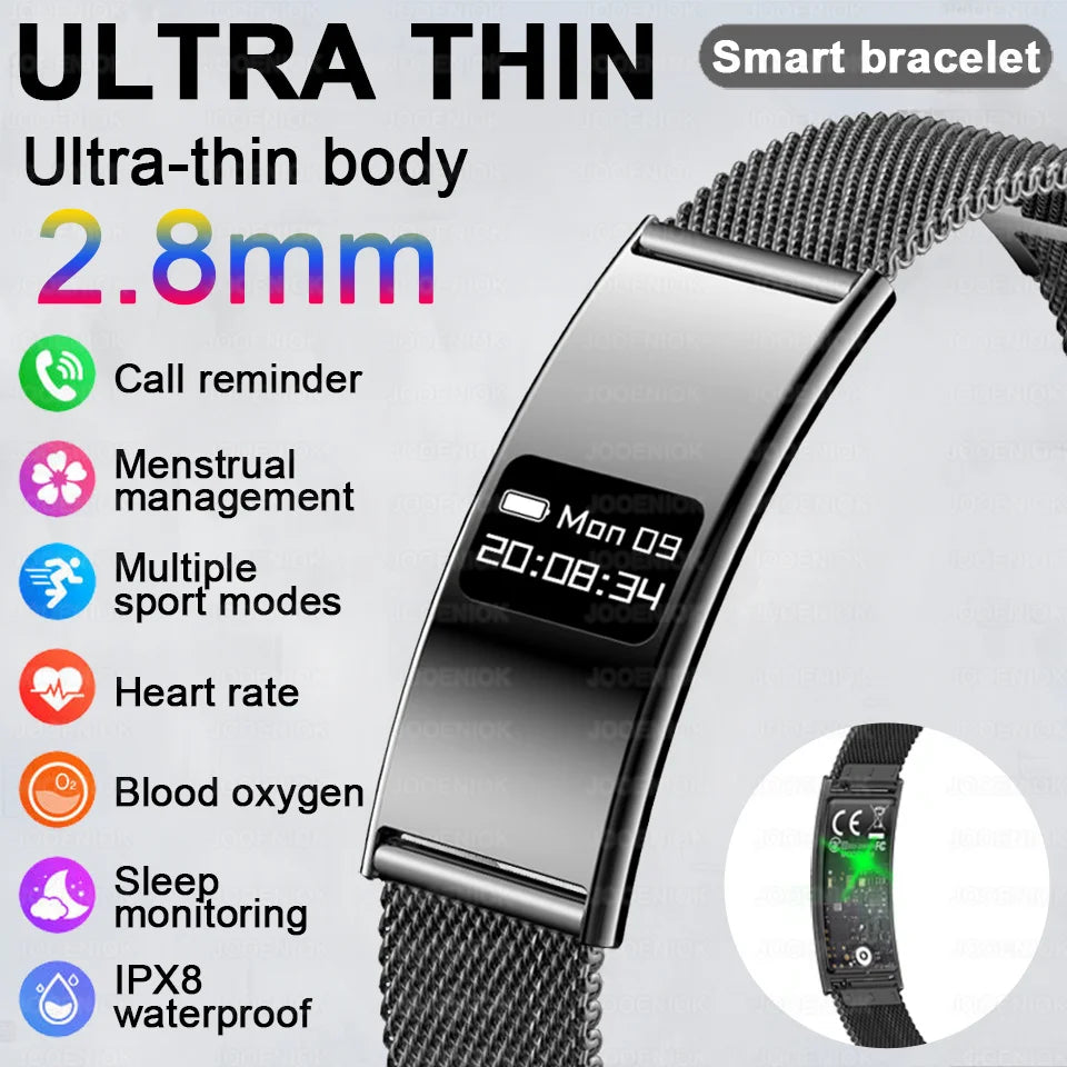 Smart Bracelet with Heart Rate & Sleep Monitor, Waterproof