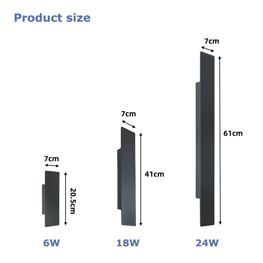 Outdoor LED Up and Down Wall Light, Aluminium, IP65 (20/41/61cm)