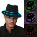 LED Luminous Fedora Hat, Multicolour Rave and Party Hat