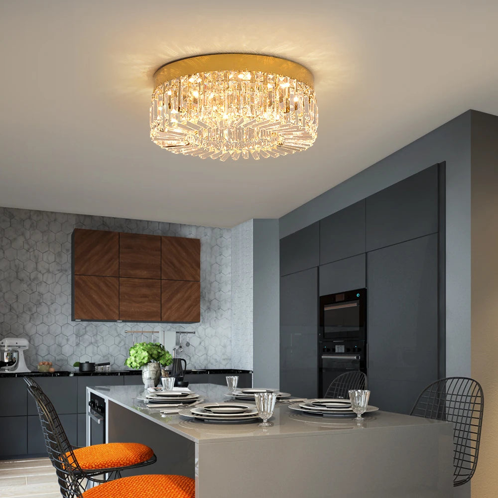 Gold Luxury Crystal LED Ceiling Lamp, 40cm / 50cm