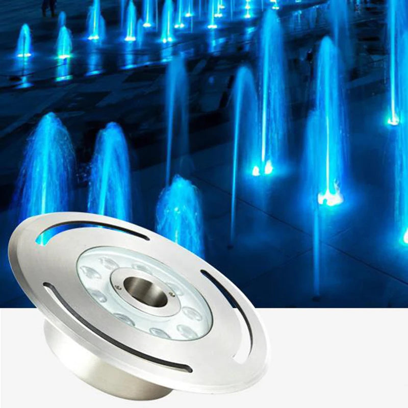 Stainless Steel RGB LED Fountain Light, 12V/24V, IP68, Underwater
