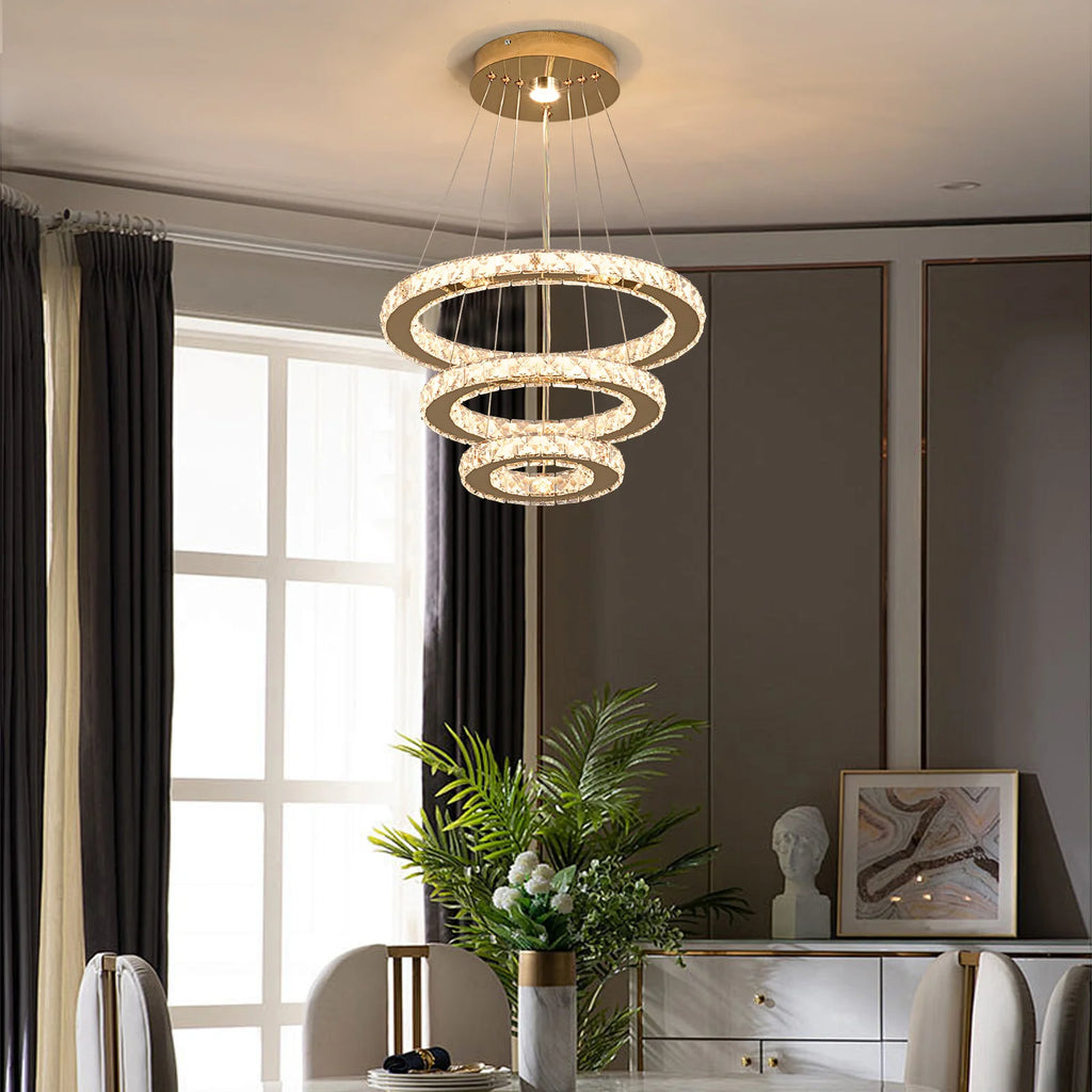 French Luxury Crystal Chandelier, LED Pendant
