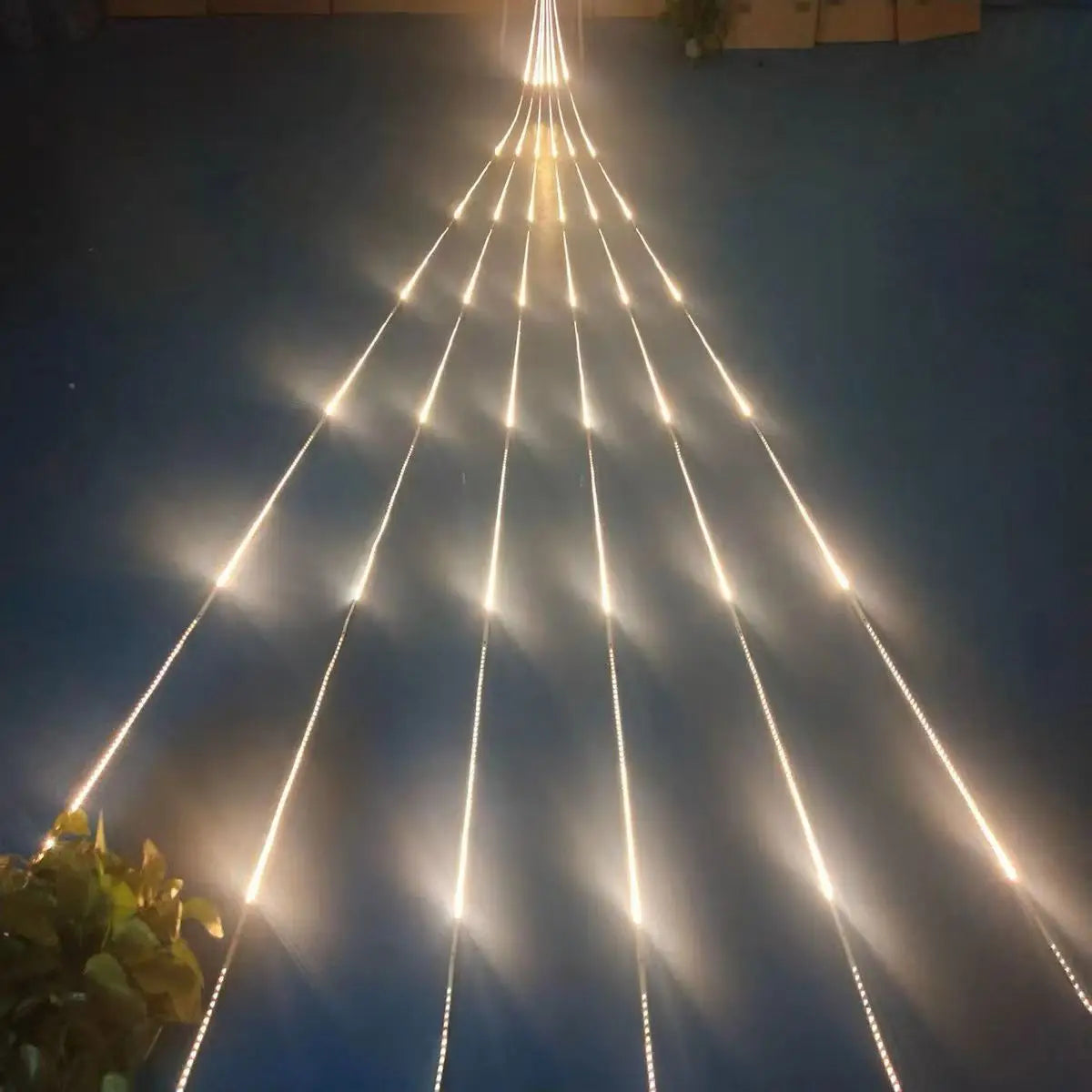 5M LED Meteor Shower Rain Drop Strip Light with Adapter, Outdoor