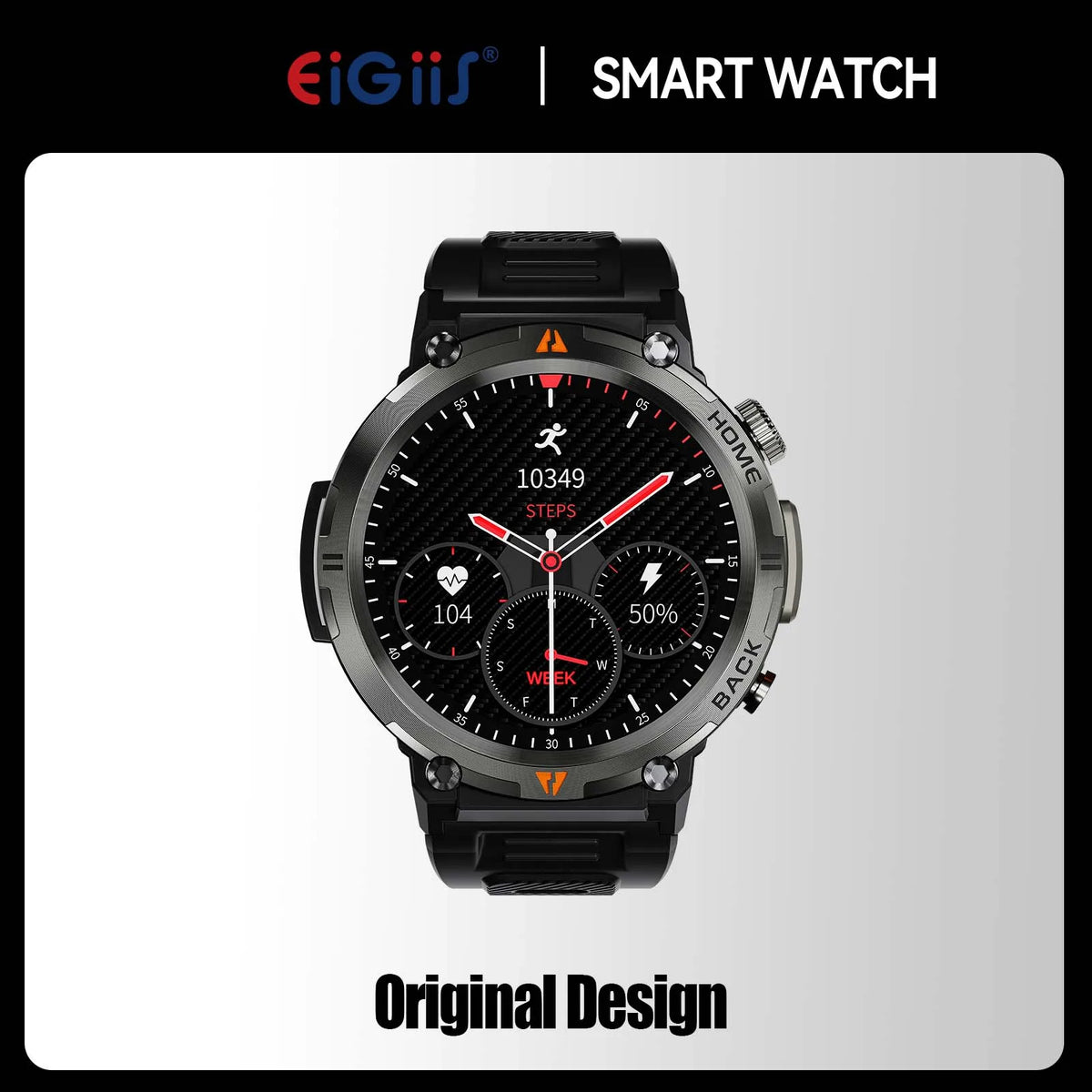 Men's Bluetooth Call Smart Watch, 3ATM Waterproof with Flashlight & 100+ Sports Modes