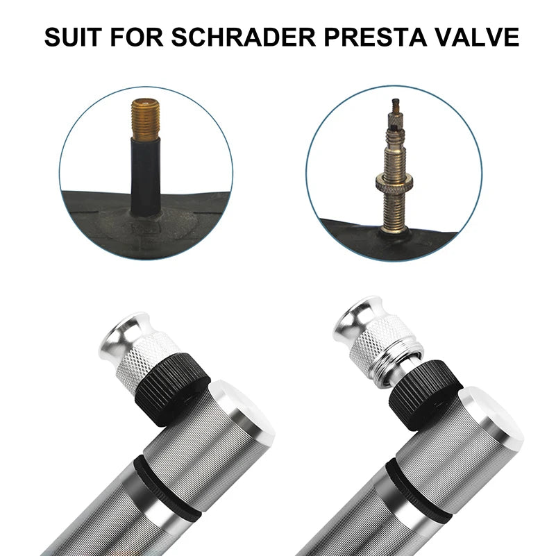 Portable Mini Aluminium Alloy Bike Pump, 160 PSI, Ultra Light