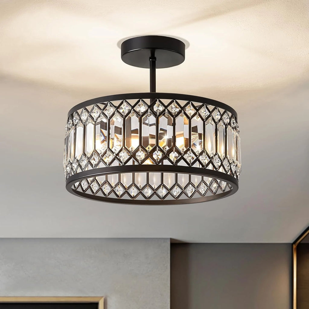 Small black crystal LED ceiling light
