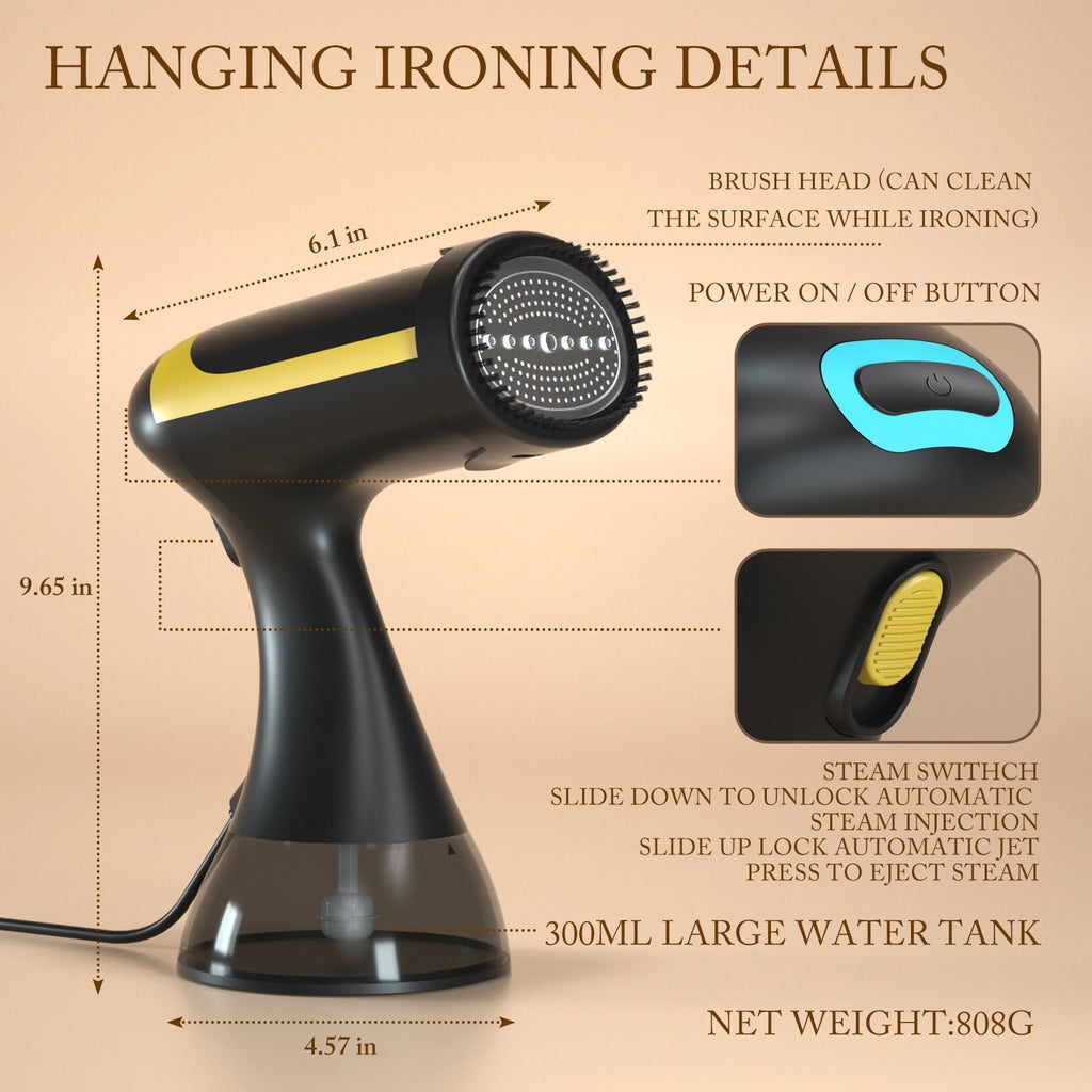 1500W Portable Handheld Garment Steamer for Home and Travel