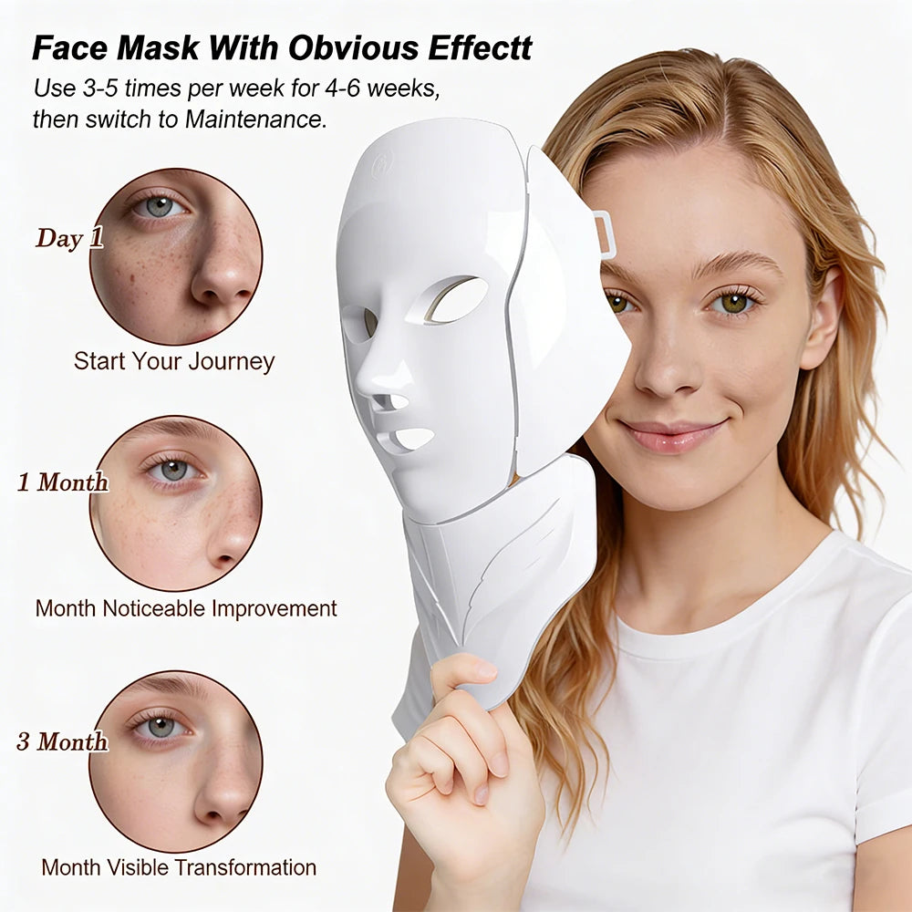 Wireless 7-Colour Photon LED Face and Neck Beauty Mask
