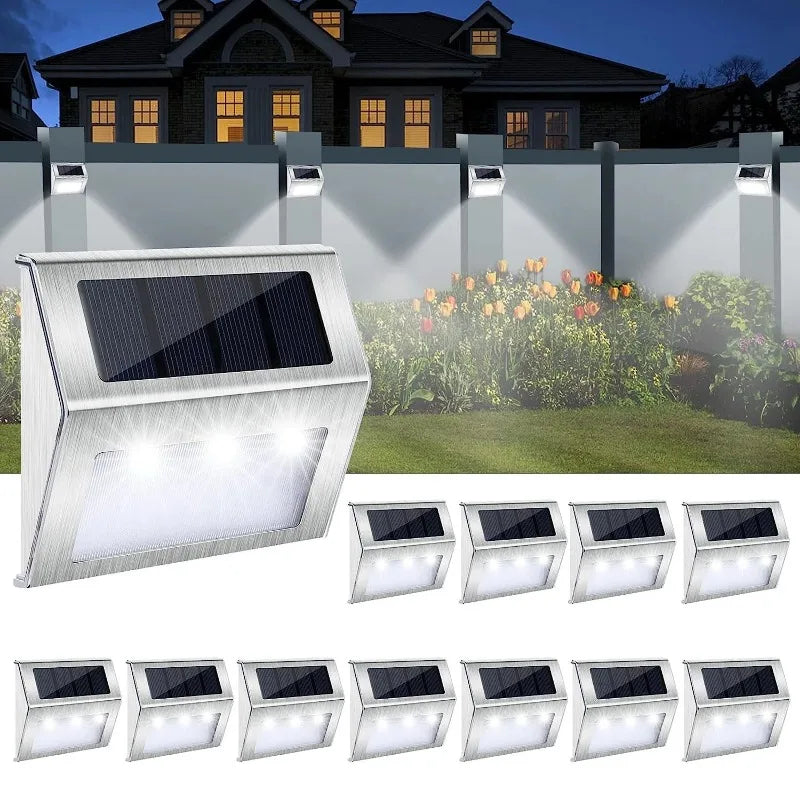 Stainless steel solar deck step lights
