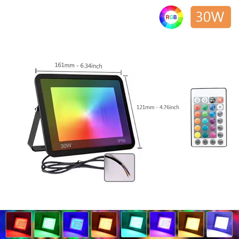 RGB LED Floodlight Spotlight, 50W/100W, 220V, IP66