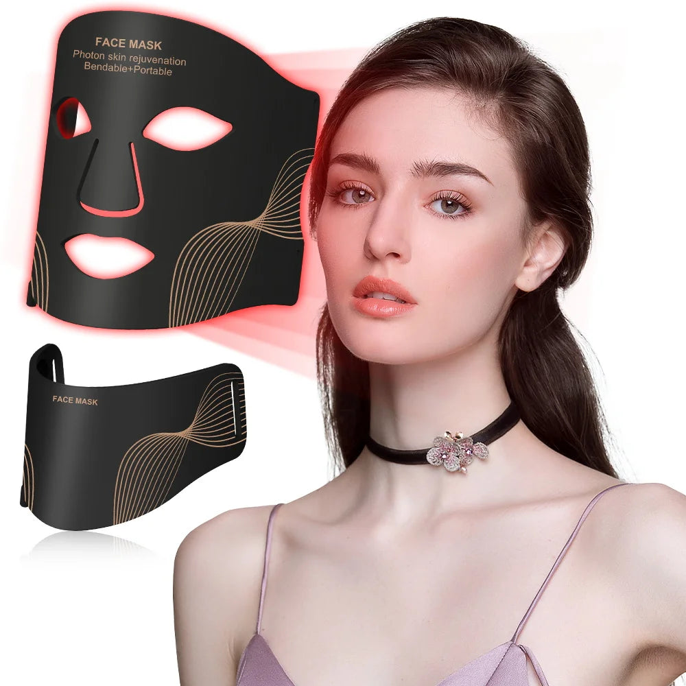 Wireless Portable 7-Colour LED Face and Neck Mask with Red Light Mode
