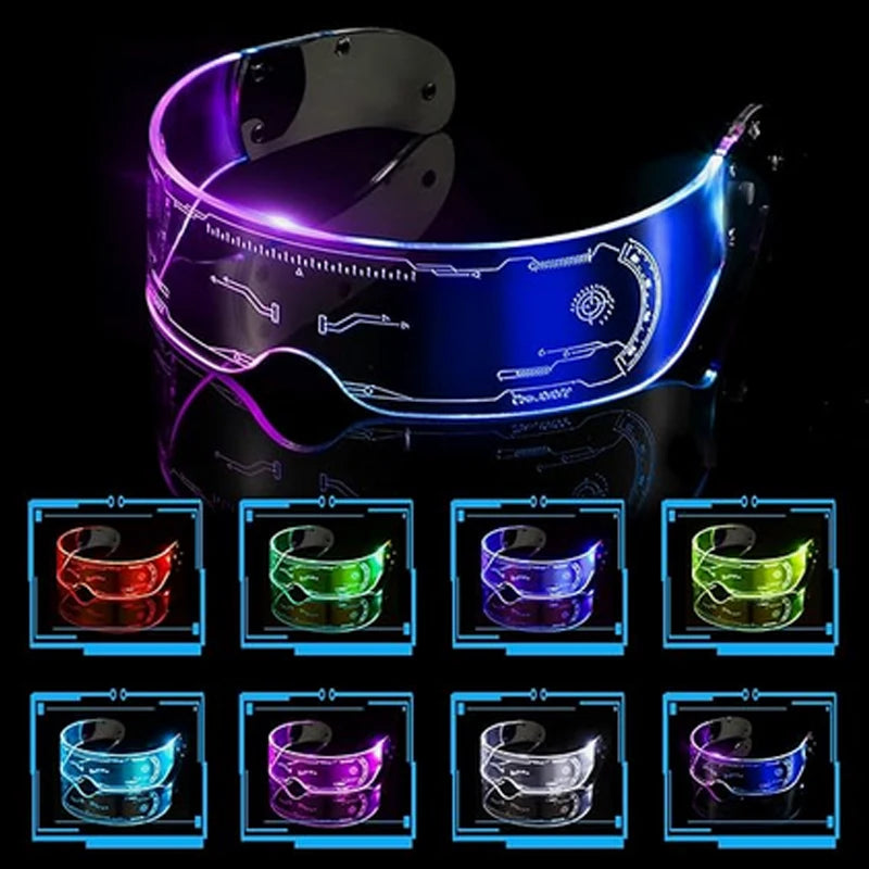 Cyberpunk LED Light-Up Glasses, Unisex Glowing Eyewear