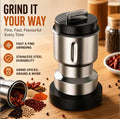 200W Electric Coffee Grinder, UK Plug, Stainless Steel Spice Mill with Clear Lid