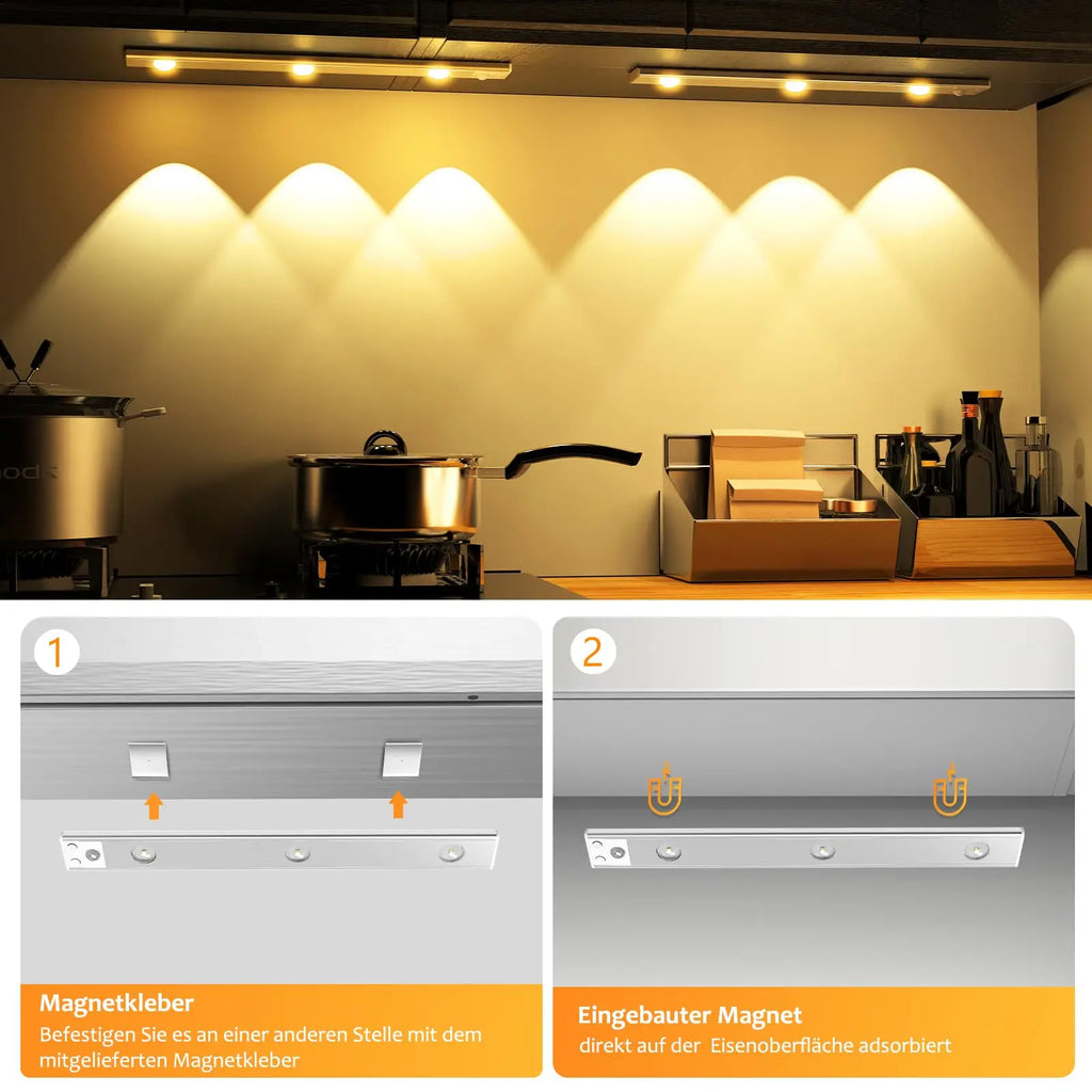 Ultra-Thin Motion Sensor LED Cabinet Light, Rechargeable, 3 Colours
