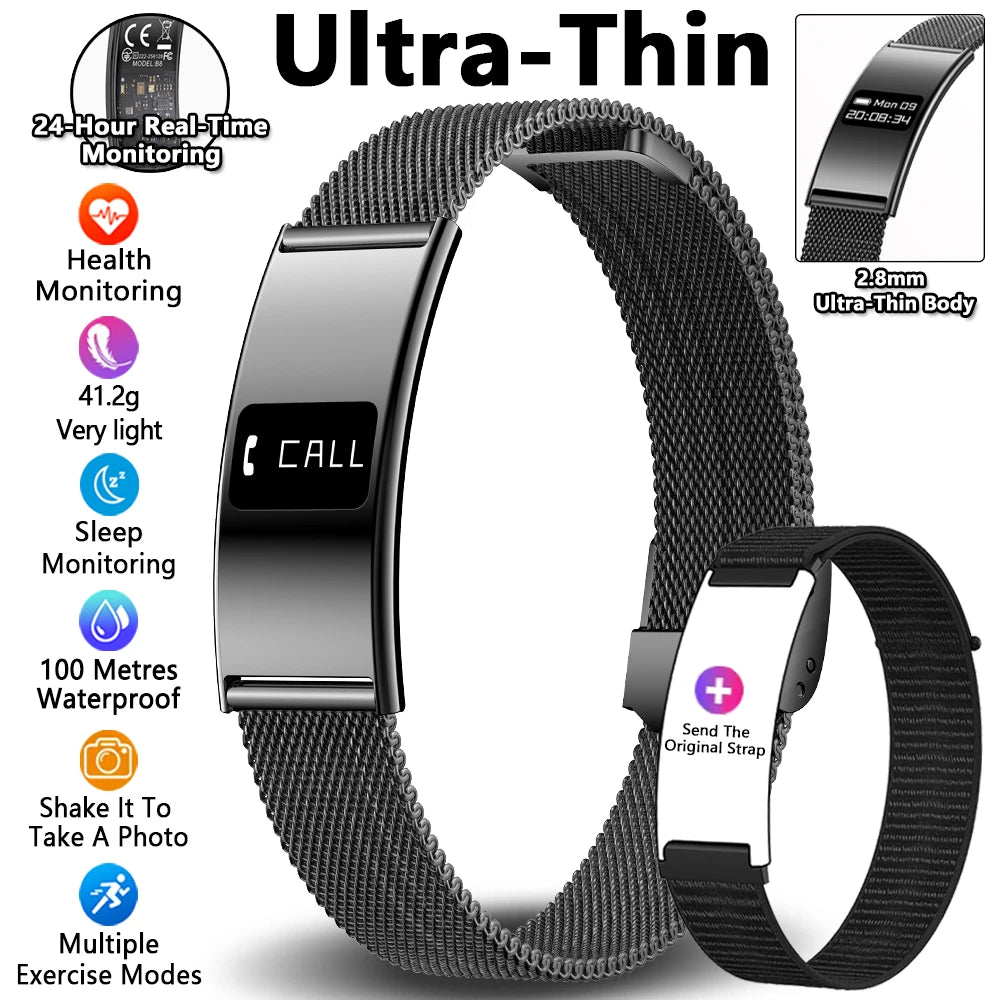Smart Bracelet with Heart Rate & Sleep Monitor, Waterproof