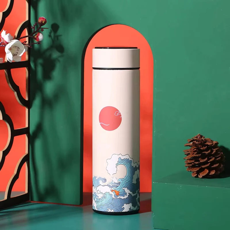 Portable Smart Thermos Flask with Temperature Display and Tea Filter