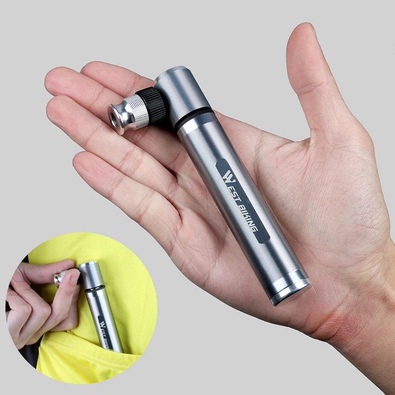 Portable Mini Aluminium Alloy Bike Pump, 160 PSI, Ultra Light