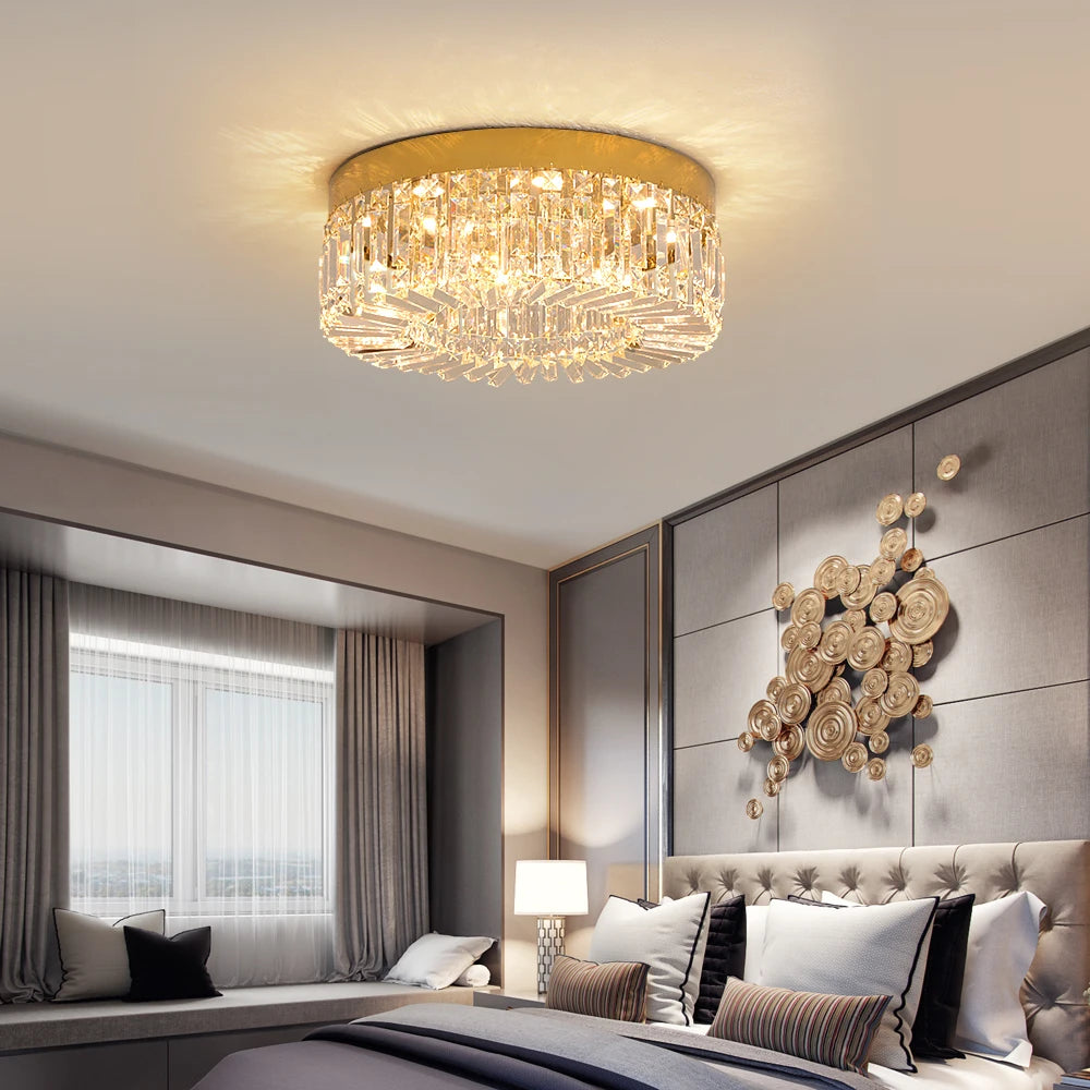 Gold Luxury Crystal LED Ceiling Lamp, 40cm / 50cm