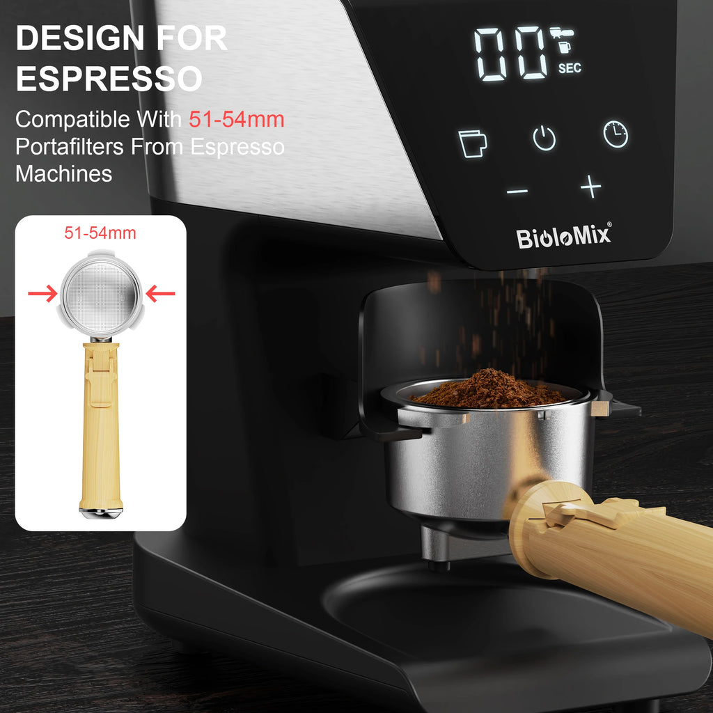 Automatic Electric Burr Coffee Grinder, 30 Grind Settings, Visible Bean Hopper