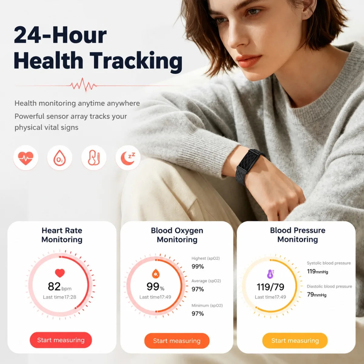 Screenless Fitness Tracker Wristband, Waterproof (2026)