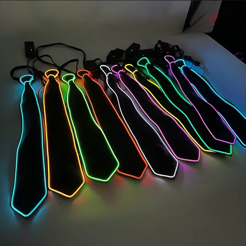 LED Light-Up Necktie, Adjustable Flashing Tie for Parties and Stage Shows