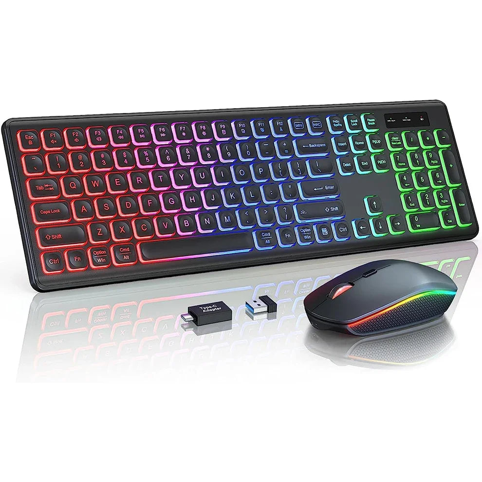 Wireless RGB keyboard and mouse combo
