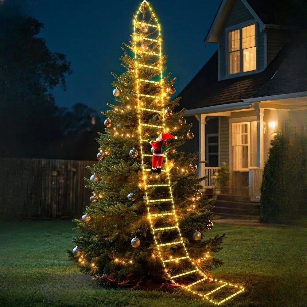 Santa Claus Climbing Ladder LED Christmas Decoration