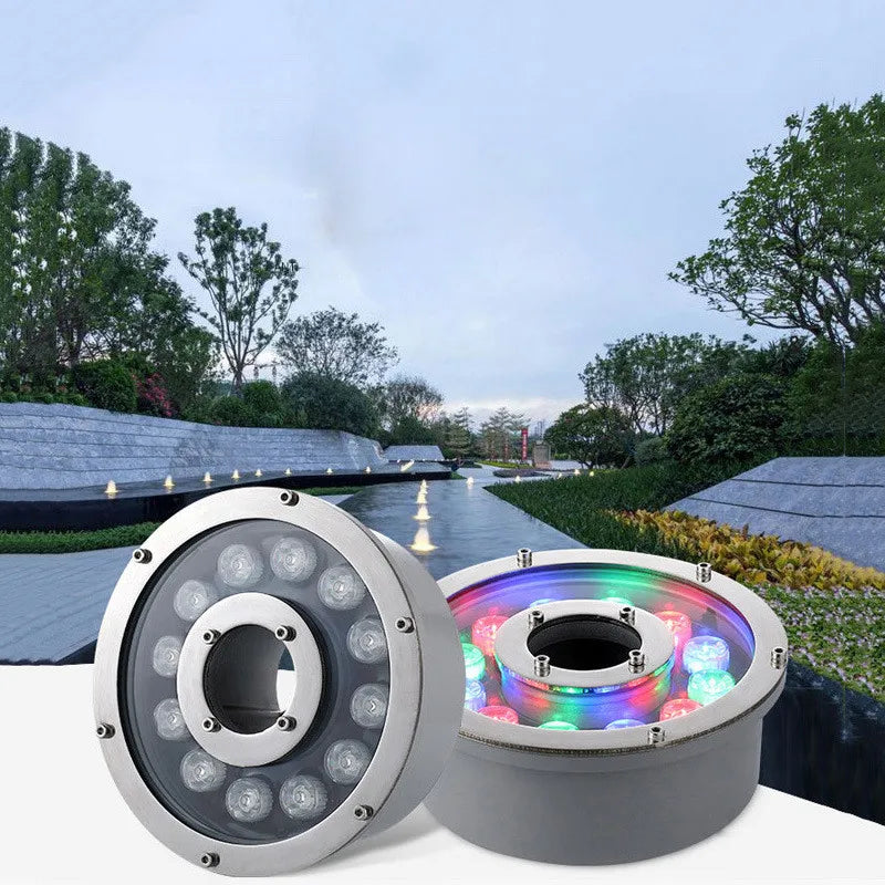 RGB LED Underwater Fountain Light, 12V/24V, IP68, Submersible