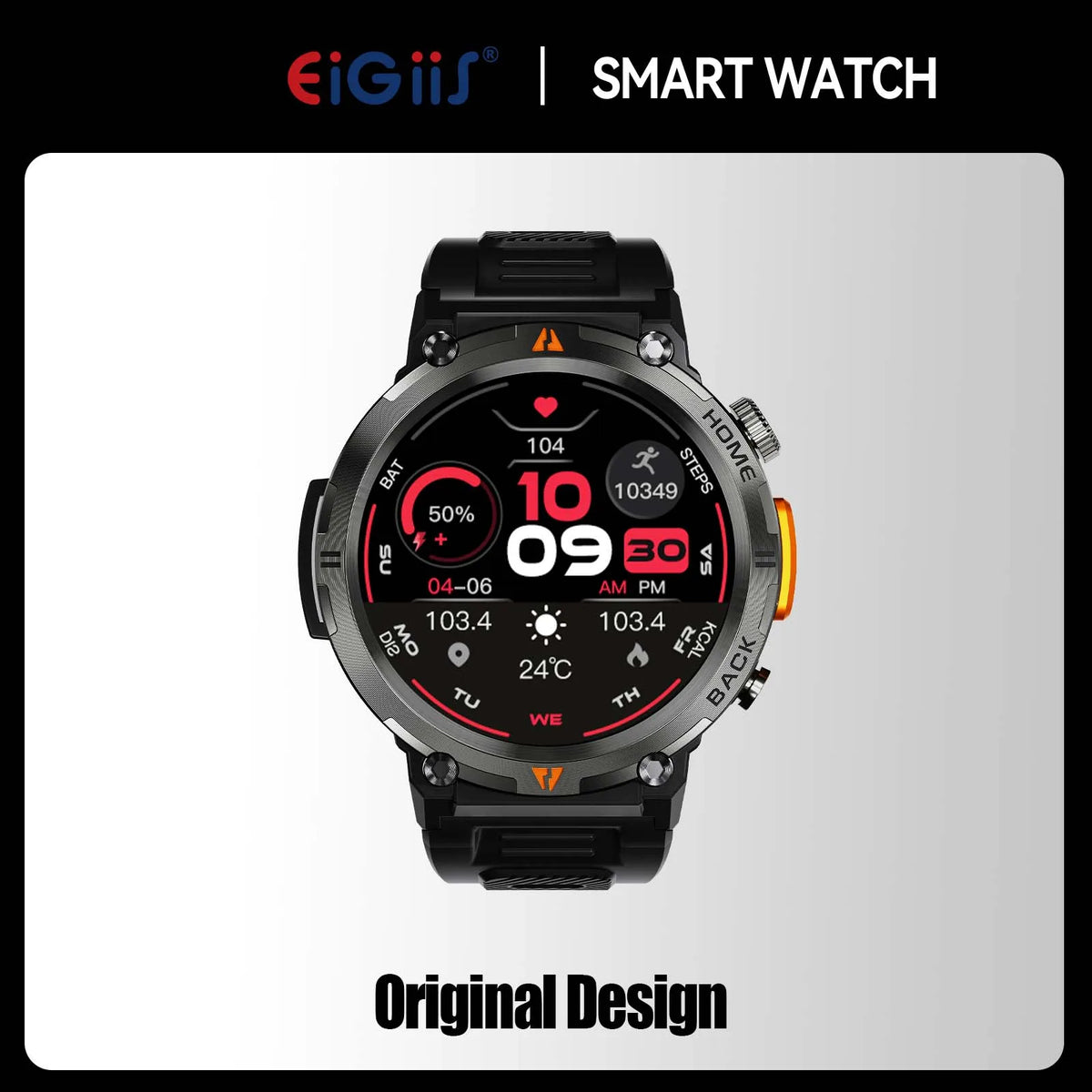 Men's Bluetooth Call Smart Watch, 3ATM Waterproof with Flashlight & 100+ Sports Modes
