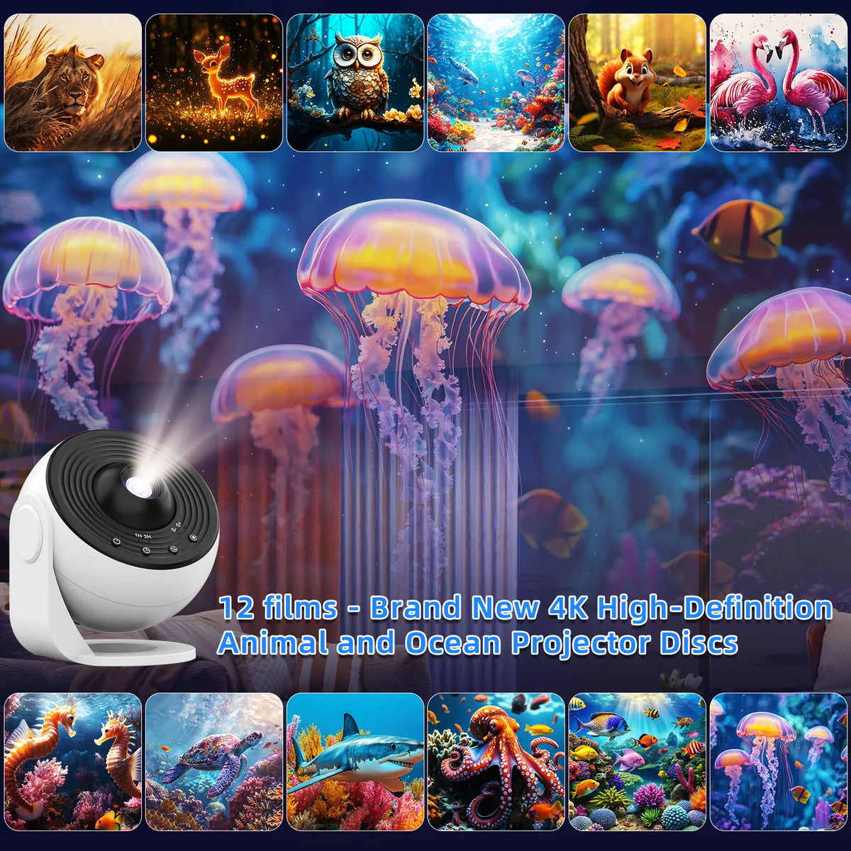 Galaxy Projector Night Light, 25 Patterns, 4K