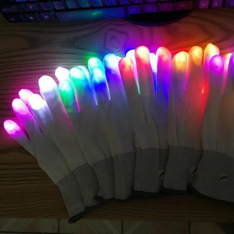 LED Light-Up Finger Gloves for Parties and Cosplay