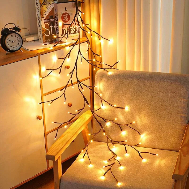 LED Birch Tree Light, Bendable Willow Vine, Indoor Atmosphere Decor