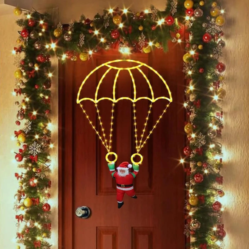 LED Christmas Parachute Lights with Santa, USB Powered
