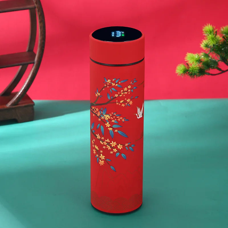 Portable Smart Thermos Flask with Temperature Display and Tea Filter