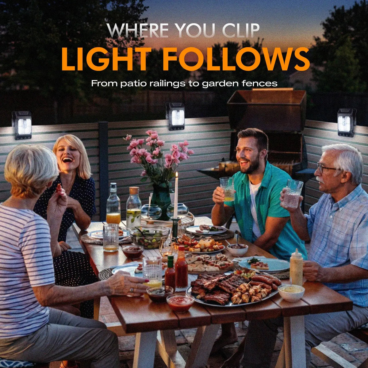 Solar Motion Sensor Clip-On Security Light, Waterproof