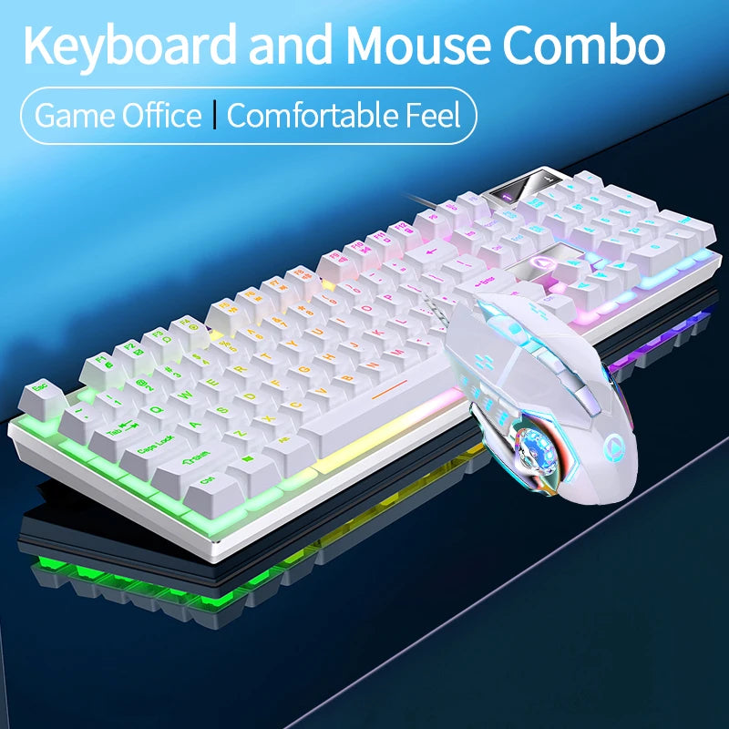 Wired backlit keyboard and mouse combo