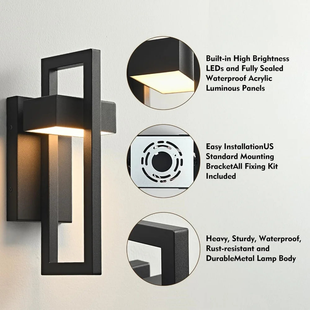 Modern Outdoor Wall Light, 3000K, Exterior Sconce