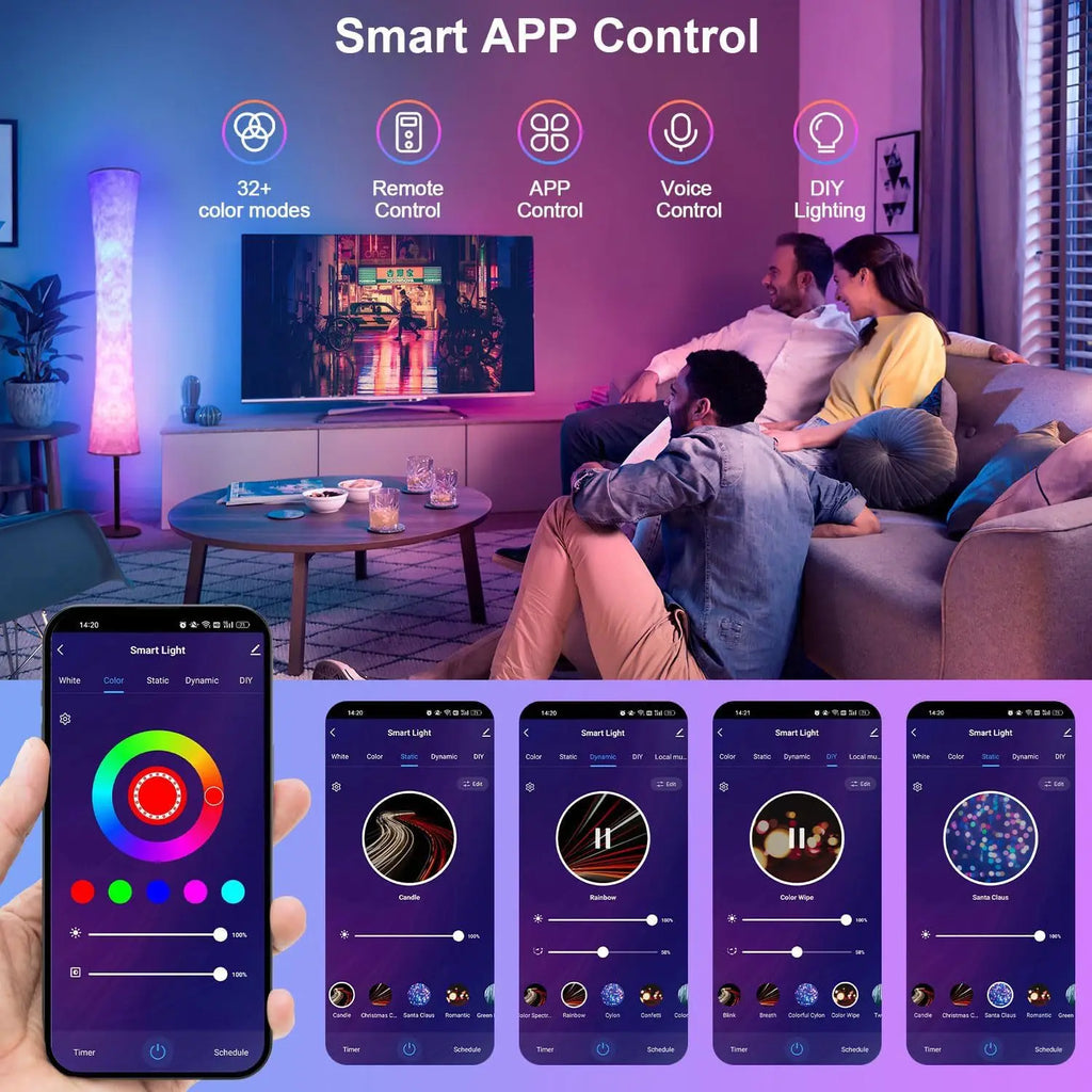 RGB Smart Floor Lamp, WiFi, Alexa Control, 90-260V