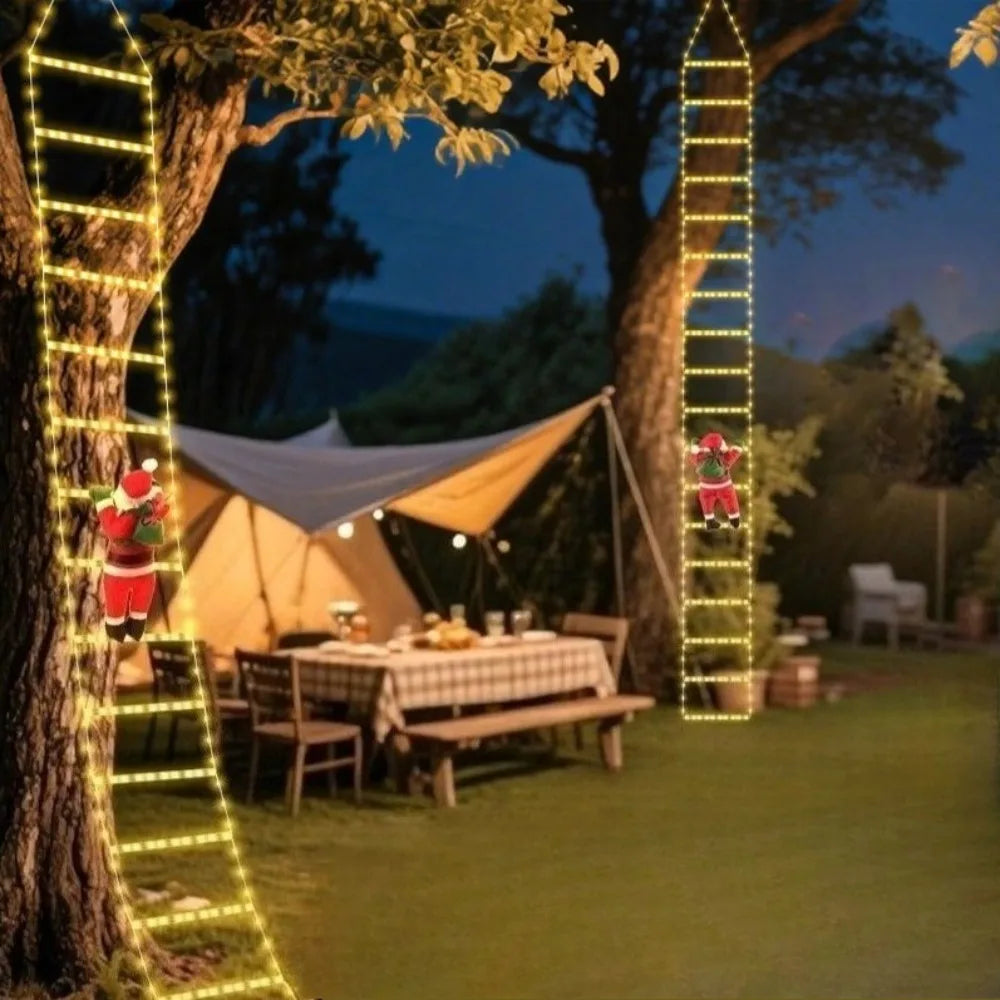 Santa Claus Climbing Ladder LED Christmas Decoration